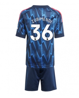 Billige Fotballdrakt Arsenal Martin Zubimendi #36 Replika Bortedraktsett Barn 2025-26 Kortermet (med bukser)